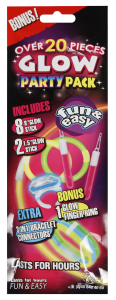 GLOW Biżuteria świecąca w ciemności na imprezę 20 sztuk