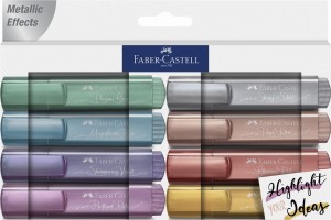 FABER-CASTELL Zakreślacz 8 kolorów Metaliczne Etui