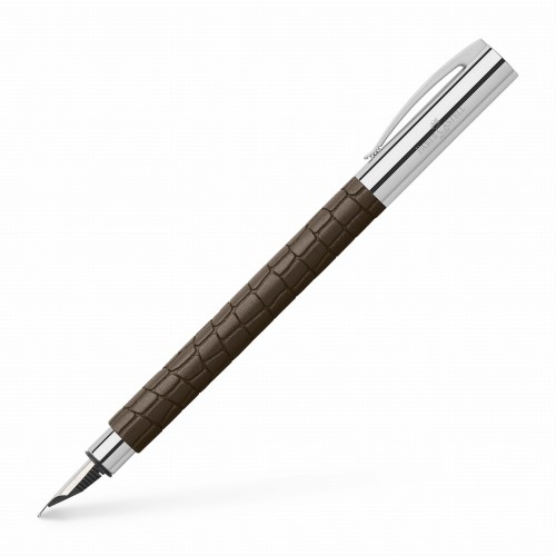 146050_Ambition 3D Croco fountain pen, M, brown_High Res_59349.jpg