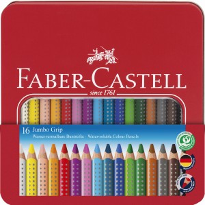 FABER-CASTELL Kredki grube Grip Jumbo 16 kolorów METAL