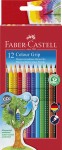 FABER-CASTELL Kredki trójkątne Grip 12 kolorów 2w1