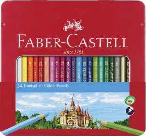 FABER-CASTELL Kredki ołówkowe Eco 24 kolory Zamek METAL