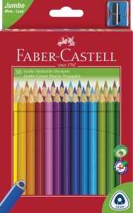 FABER-CASTELL Kredki grube trójkątne Jumbo 30 kolorów