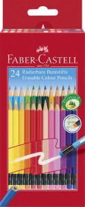 FABER-CASTELL Kredki wymazywalne z gumkami 24 kolory