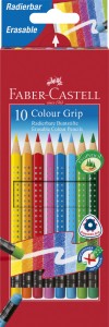 FABER-CASTELL Kredki wymazywalne z gumkami Grip 10 kolorów