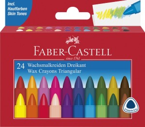FABER-CASTELL Kredki świecowe trójkątne 24 kolory