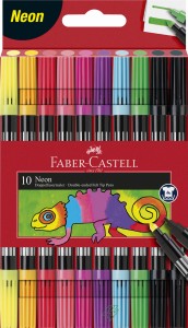 FABER-CASTELL Flamastry dwustronne 10 kolorów NEON