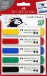 FABER-CASTELL Markery do tkanin 5 kolorów PODSTAWOWE 