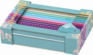 FABER-CASTELL Kredki Sparkle 20 kolorów + temperówka METAL