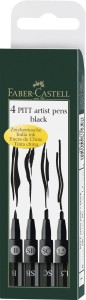 FABER-CASTELL Pisaki Artist Pen PITT 4 sztuki CZARNE