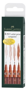 FABER-CASTELL Pisaki Artist Pen PITT 4 sztuki SANGUINE