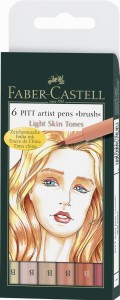 FABER-CASTELL Pisaki Artist Pen Pitt 6 sztuk SKIN