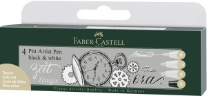FABER-CASTELL Pisaki Artist Pen PITT 4 sztuki Black & White