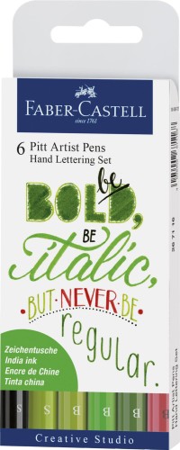 267117_Pitt Artist Pen India ink pen, set of 6 Lettering, Green_High Res_34733.jpg