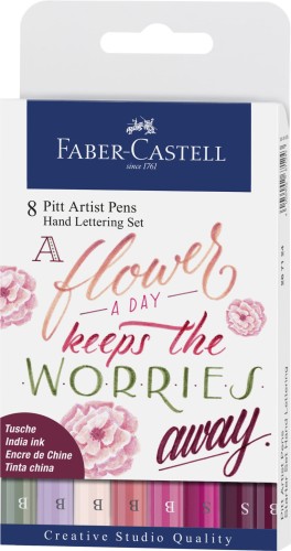 267124_Pitt Artist Pen India ink pen, wallet of 8 Lettering, Pinks_High Res_40635.jpg