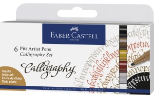 FABER-CASTELL Markery pisaki do kaligrafii Pitt 6 sztuk
