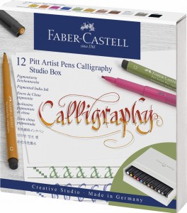 FABER-CASTELL Pisaki markery do kaligrafii Pitt 12 sztuk Studio Box