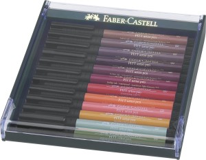 FABER-CASTELL Pisaki Artist Pen Pitt 12 kolorów ZIEMIA