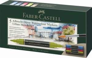 FABER-CASTELL Pisaki akwarelowe dwustronne A. Durer 5 kolorów SKETCHING