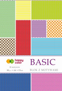 HAPPY COLOR Blok z motywami A4 80g 15 arkuszy Basic