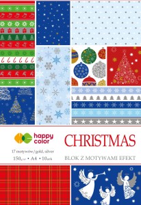 HAPPY COLOR Blok z motywami A4 150g 10 arkuszy Christmas