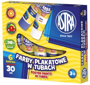 ASTRA Farby plakatowe w tubach 6 kolorów 30 ml