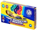 ASTRA Farby plakatowe brokatowe 6 kolorów 10 ml