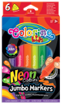 COLORINO Flamastry trójkątne Jumbo 6 kolorów NEON