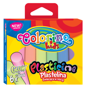 COLORINO Plastelina świecąca 6 kolorów GLOW