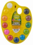 CRICCO Farby akwarelowe 30 mm 12 kolorów + paletka + pędzelek