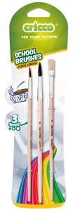 CRICCO Pędzelki pędzle szkolne 3 sztuki