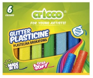 CRICCO Plastelina brokatowa z drobinkami 6 kolorów
