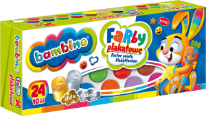 BAMBINO Farby plakatowe szkolne 24 kolory po 10 ml złota