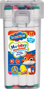 BAMBINO Markery dwustronne artystyczne 12 kolorów ETUI