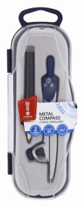 MemoBe Cyrkiel metalowy szkolny z ołówkiem