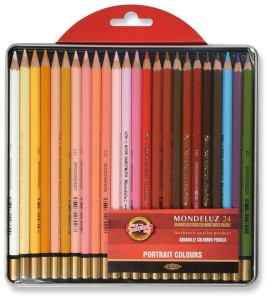 KOH-I-NOOR Kredki akwarelowe Mondeluz 24 kolory METAL PORTRET