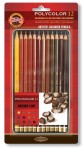 KOH-I-NOOR Kredki ołówkowe Polycolor 12 kol BRĄZY