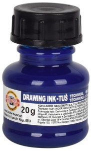 KOH-I-NOOR Tusz kreślarski do kaligrafii zdobień 20 g NIEBIESKI
