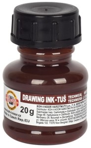 KOH-I-NOOR Tusz kreślarski do kaligrafii zdobień 20 g BRĄZOWY