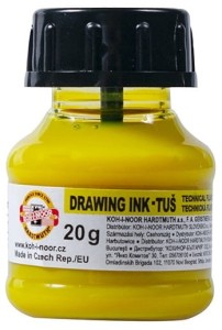 KOH-I-NOOR Tusz kreślarski do kaligrafii 20 g FLUO ŻÓŁTY