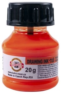 KOH-I-NOOR Tusz kreślarski do kaligrafii 20 g FLUO POMARAŃCZOWY