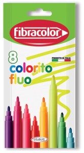 FIBRACOLOR Flamastry pisaki mazaki Colorito 8 kolorów FLUO