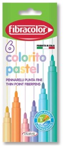 FIBRACOLOR Flamastry pisaki mazaki Colorito 6 kolorów PASTEL
