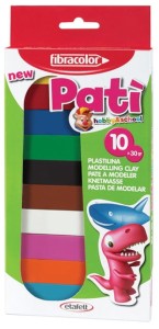 FIBRACOLOR Plastelina naturalna Pati 10 kolorów x 30 gr