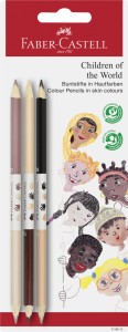 FABER-CASTELL Kredki trójkątne Children of the World dwustronne 3/6 kolorów