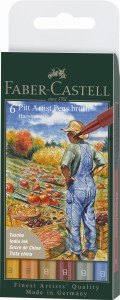 FABER-CASTELL Pisaki Artist Pen Pitt 6 sztuk FALL