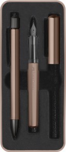 FABER-CASTELL Zestaw pióro wieczne + długopis Hexo BRĄZOWY