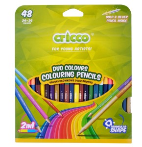 CRICCO Kredki dwustronne trójkątne 24/48 kolorów
