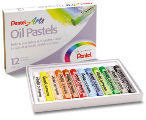 PENTEL Pastele olejne kredki pastelowe 12 kolorów