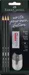 FABER-CASTELL Ołówek 1111 3 sztuki + gumka + temperówka